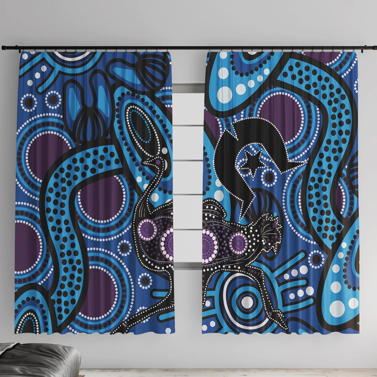 Emu NAIDOC 2024 Window Curtain Aboriginal Art Style