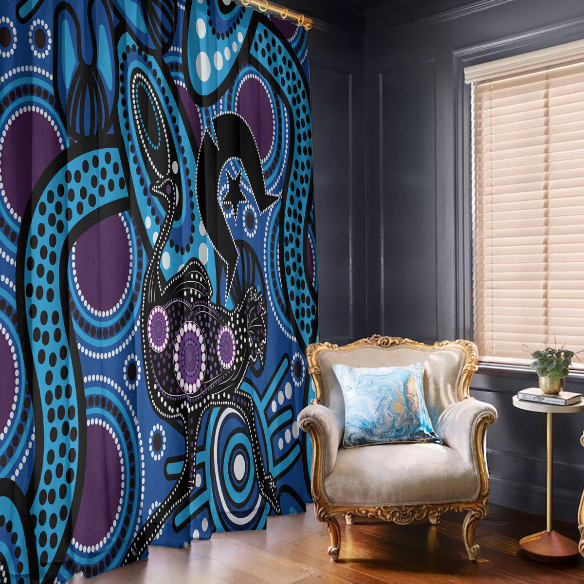 Emu NAIDOC 2024 Window Curtain Aboriginal Art Style