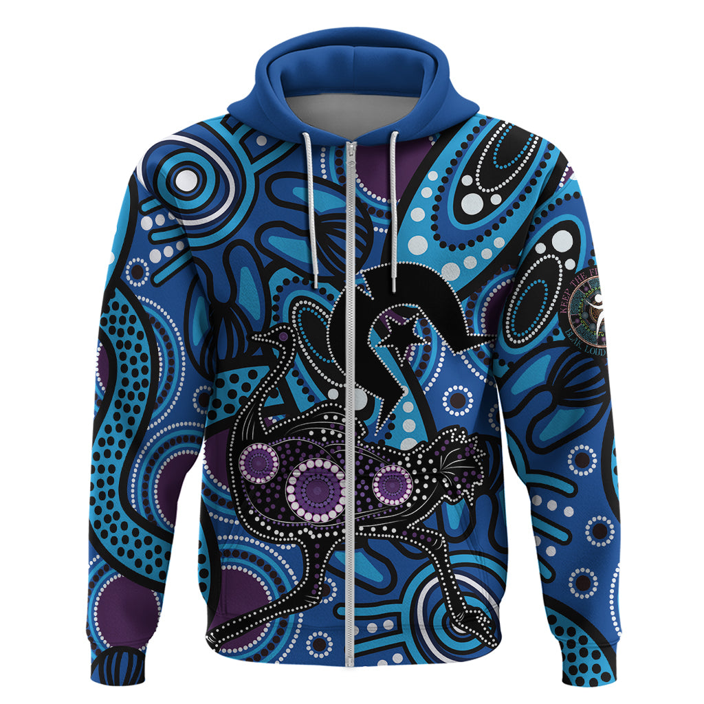 Emu NAIDOC 2024 Zip Hoodie Aboriginal Art Style
