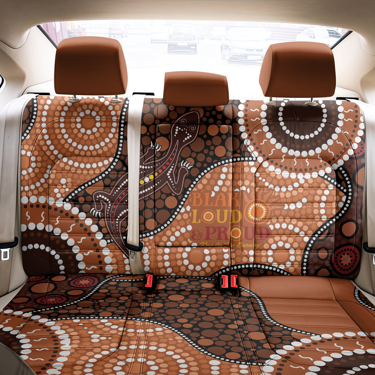 Lizard NAIDOC 2024 Back Car Seat Cover Aboriginal Art Style