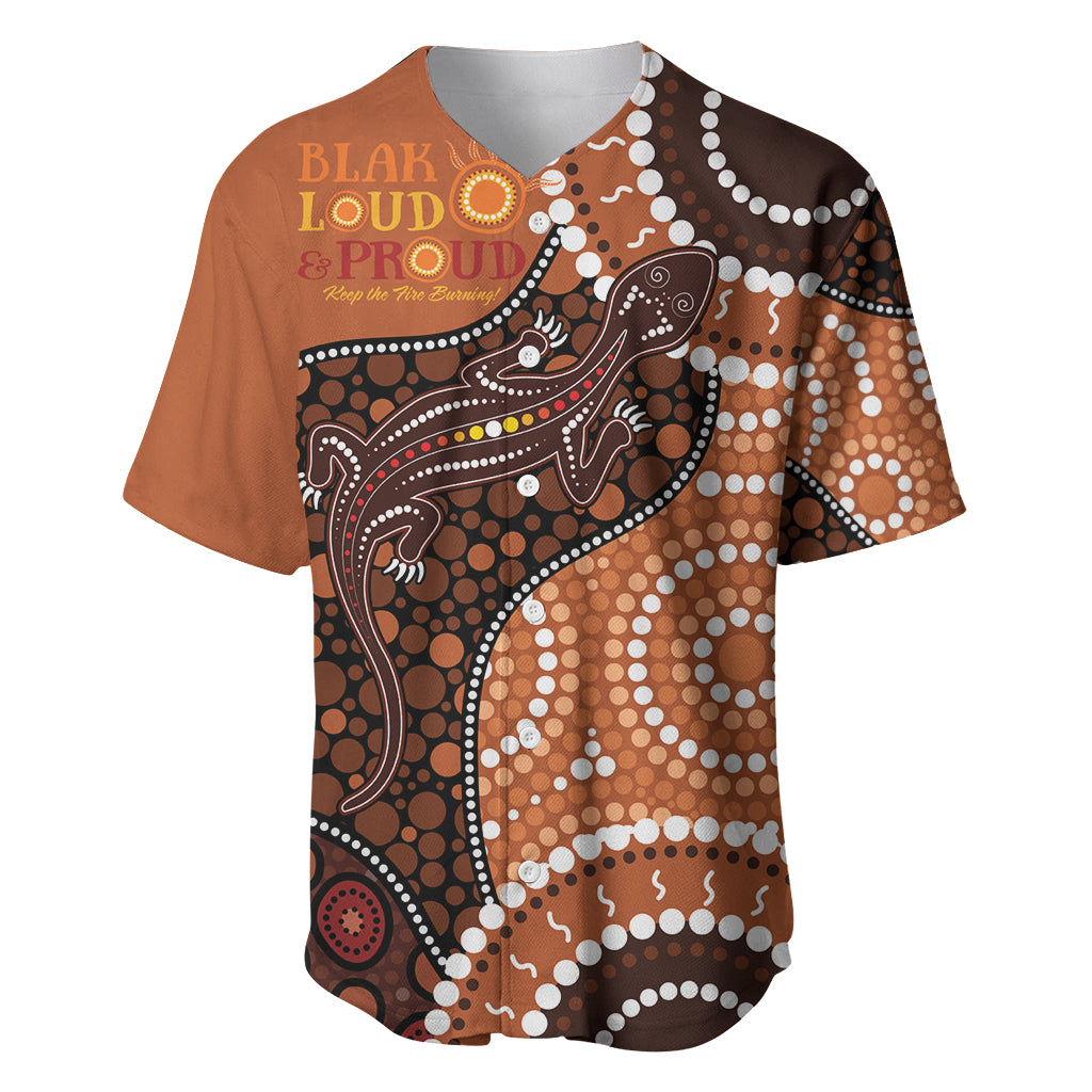 Lizard NAIDOC 2024 Baseball Jersey Aboriginal Art Style