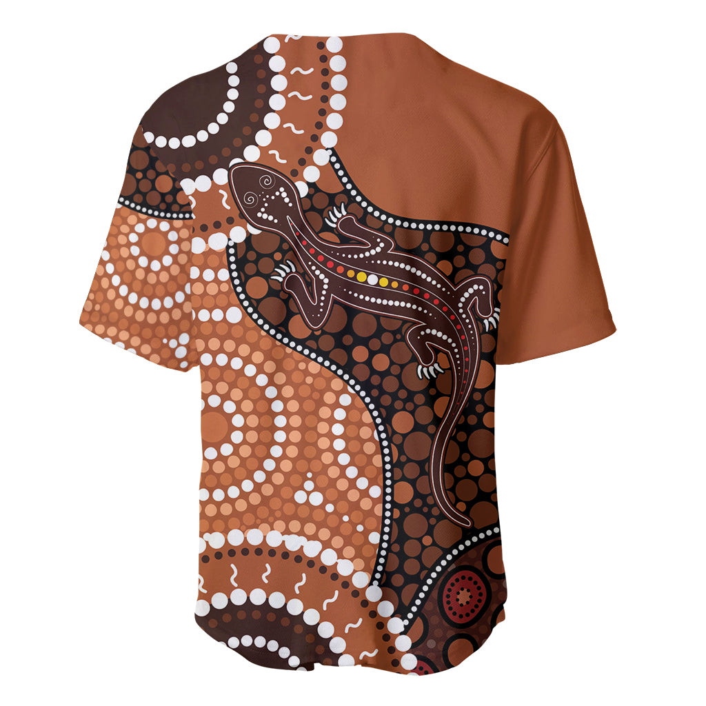 Lizard NAIDOC 2024 Baseball Jersey Aboriginal Art Style