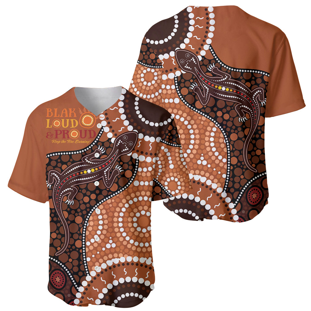 Lizard NAIDOC 2024 Baseball Jersey Aboriginal Art Style