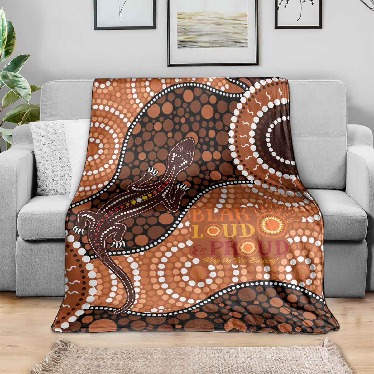 Lizard NAIDOC 2024 Blanket Aboriginal Art Style