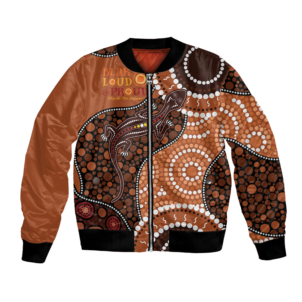 Lizard NAIDOC 2024 Bomber Jacket Aboriginal Art Style