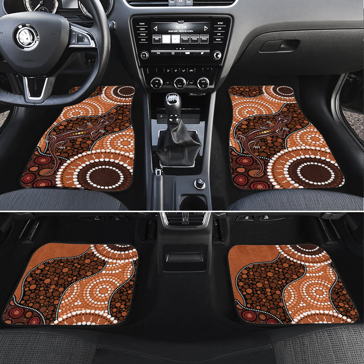 Lizard NAIDOC 2024 Car Mats Aboriginal Art Style