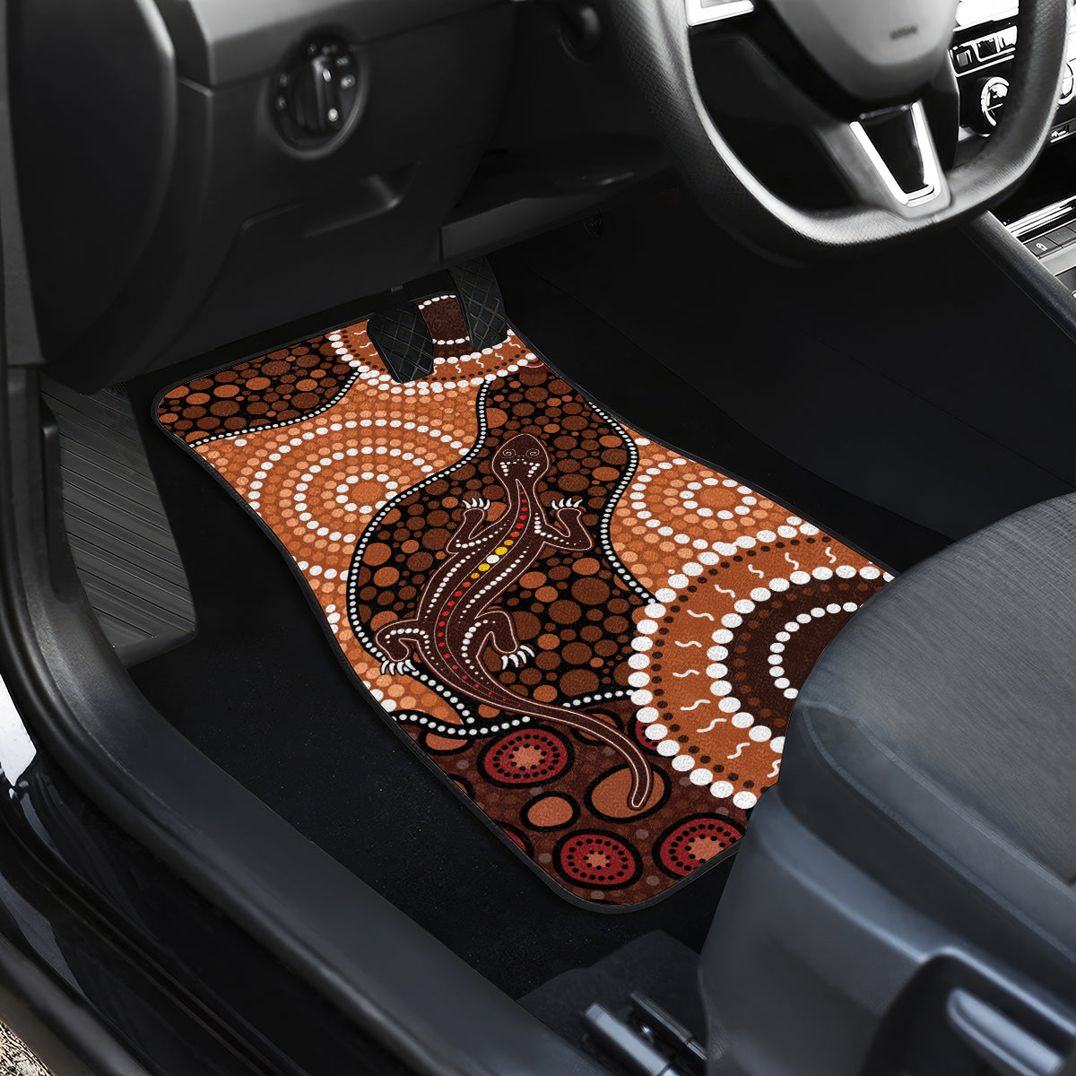 Lizard NAIDOC 2024 Car Mats Aboriginal Art Style