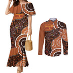 Lizard NAIDOC 2024 Couples Matching Mermaid Dress and Long Sleeve Button Shirt Aboriginal Art Style
