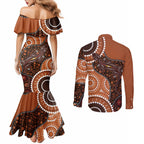 Lizard NAIDOC 2024 Couples Matching Mermaid Dress and Long Sleeve Button Shirt Aboriginal Art Style