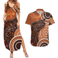 Lizard NAIDOC 2024 Couples Matching Summer Maxi Dress and Hawaiian Shirt Aboriginal Art Style