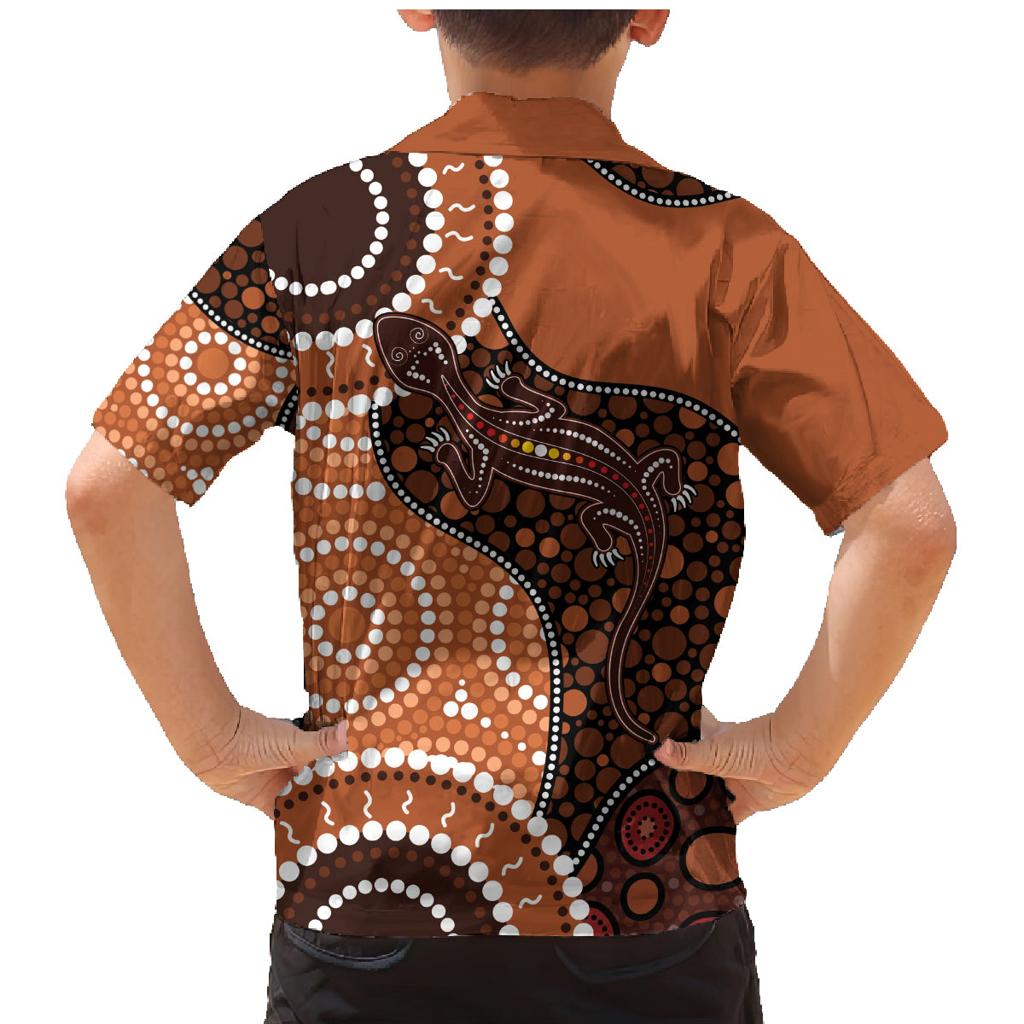 Lizard NAIDOC 2024 Family Matching Mermaid Dress and Hawaiian Shirt Aboriginal Art Style