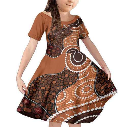 Lizard NAIDOC 2024 Family Matching Mermaid Dress and Hawaiian Shirt Aboriginal Art Style