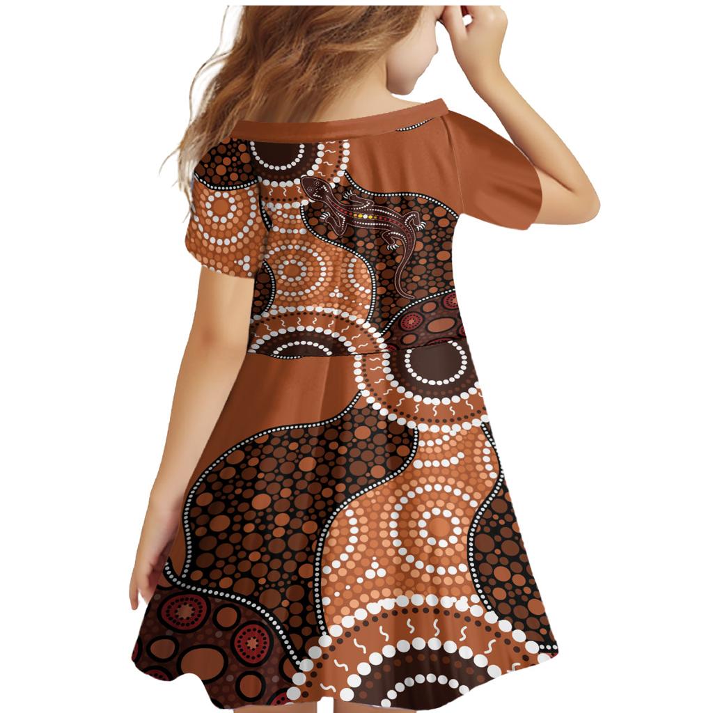 Lizard NAIDOC 2024 Family Matching Mermaid Dress and Hawaiian Shirt Aboriginal Art Style