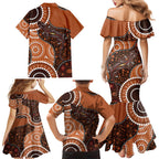 Lizard NAIDOC 2024 Family Matching Mermaid Dress and Hawaiian Shirt Aboriginal Art Style