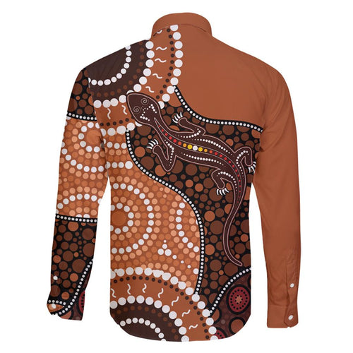 Lizard NAIDOC 2024 Family Matching Off Shoulder Maxi Dress and Hawaiian Shirt Aboriginal Art Style