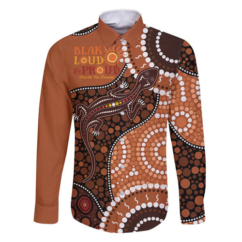 Lizard NAIDOC 2024 Family Matching Off Shoulder Short Dress and Hawaiian Shirt Aboriginal Art Style