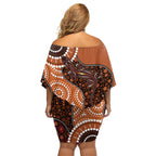 Lizard NAIDOC 2024 Family Matching Off Shoulder Short Dress and Hawaiian Shirt Aboriginal Art Style