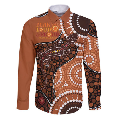 Lizard NAIDOC 2024 Family Matching Puletasi and Hawaiian Shirt Aboriginal Art Style