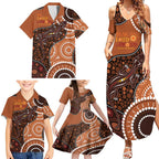 Lizard NAIDOC 2024 Family Matching Summer Maxi Dress and Hawaiian Shirt Aboriginal Art Style