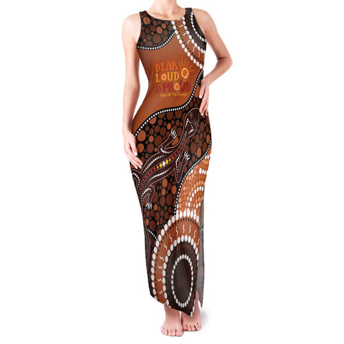 Lizard NAIDOC 2024 Family Matching Tank Maxi Dress and Hawaiian Shirt Aboriginal Art Style
