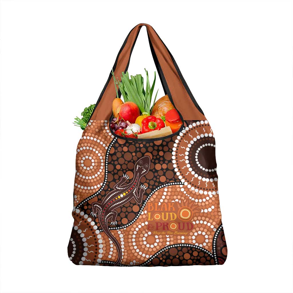 Lizard NAIDOC 2024 Grocery Bag Aboriginal Art Style