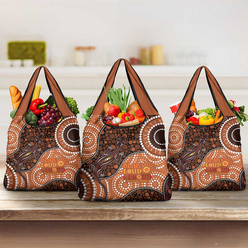Lizard NAIDOC 2024 Grocery Bag Aboriginal Art Style