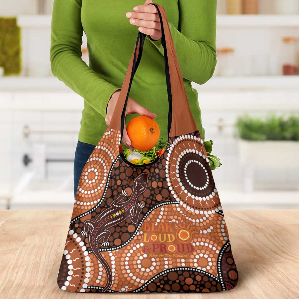 Lizard NAIDOC 2024 Grocery Bag Aboriginal Art Style