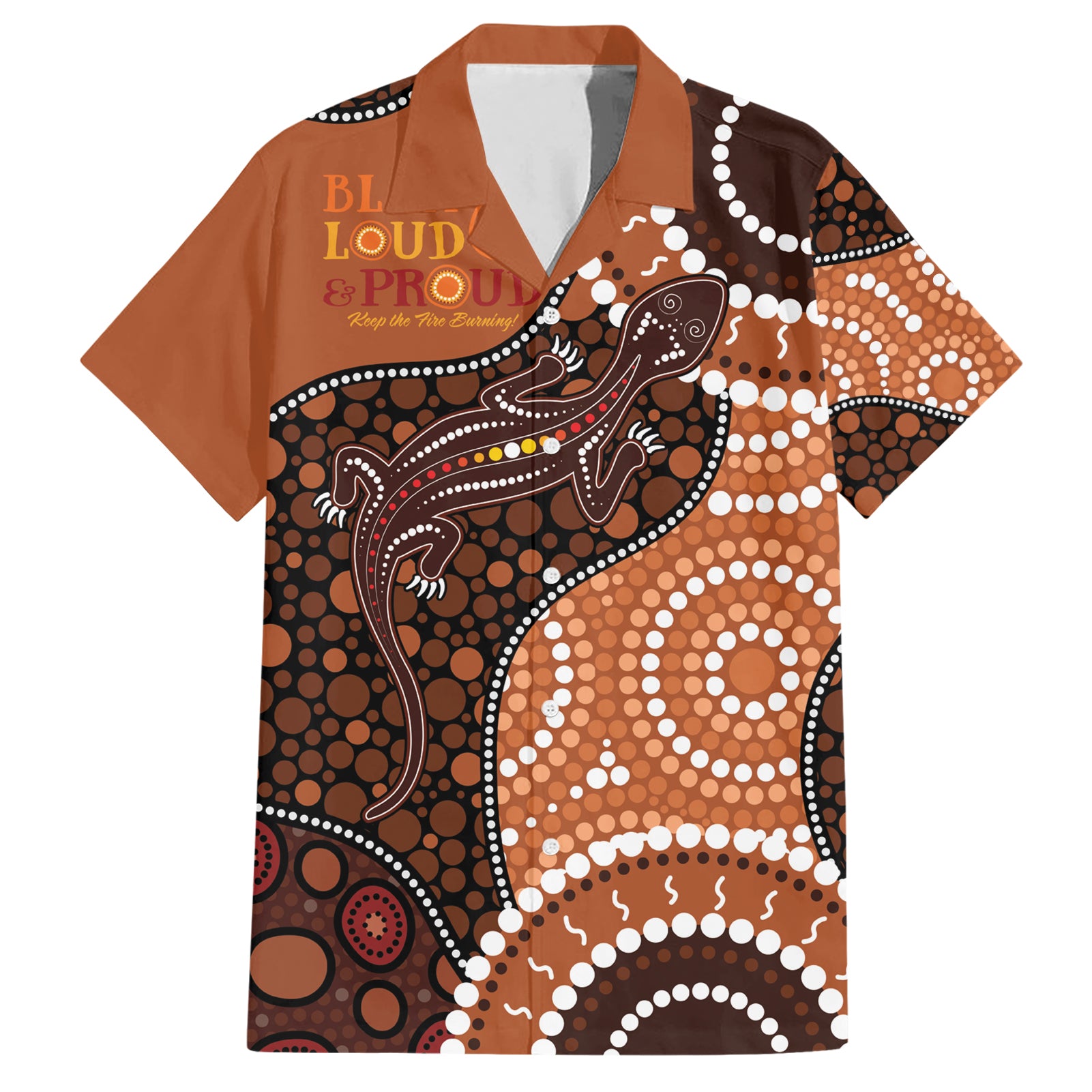 Lizard NAIDOC 2024 Hawaiian Shirt Aboriginal Art Style