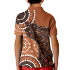 Lizard NAIDOC 2024 Kid Polo Shirt Aboriginal Art Style