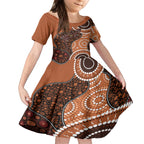Lizard NAIDOC 2024 Kid Short Sleeve Dress Aboriginal Art Style