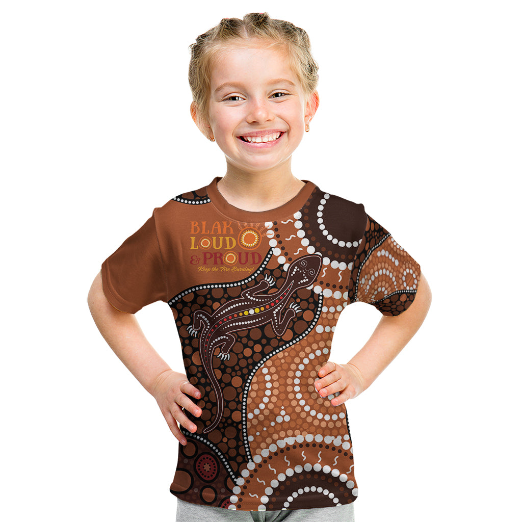 Lizard NAIDOC 2024 Kid T Shirt Aboriginal Art Style