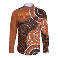 Lizard NAIDOC 2024 Long Sleeve Button Shirt Aboriginal Art Style