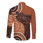 Lizard NAIDOC 2024 Long Sleeve Button Shirt Aboriginal Art Style
