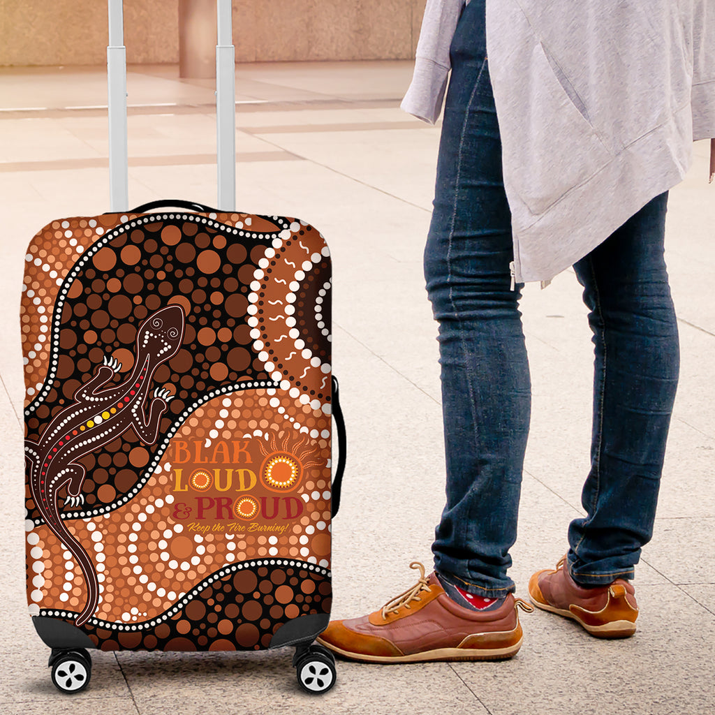 Lizard NAIDOC 2024 Luggage Cover Aboriginal Art Style