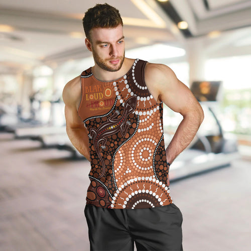 Lizard NAIDOC 2024 Men Tank Top Aboriginal Art Style