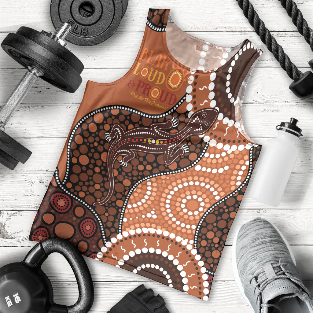 Lizard NAIDOC 2024 Men Tank Top Aboriginal Art Style