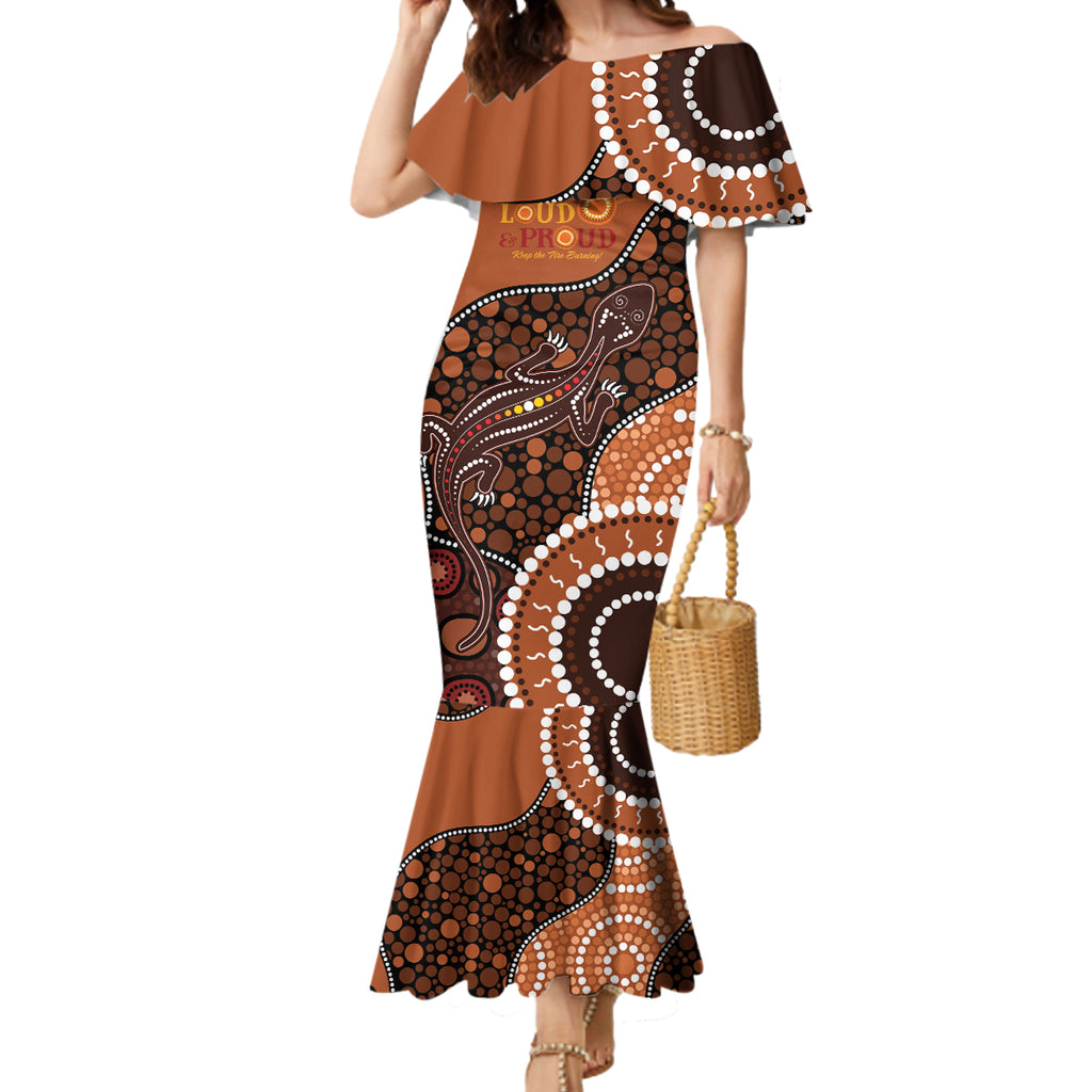 Lizard NAIDOC 2024 Mermaid Dress Aboriginal Art Style