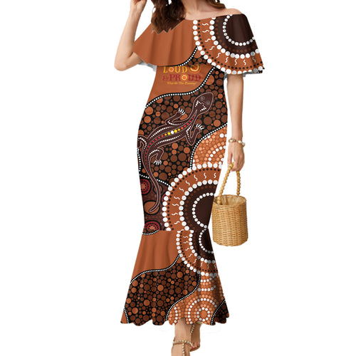 Lizard NAIDOC 2024 Mermaid Dress Aboriginal Art Style