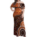 Lizard NAIDOC 2024 Off Shoulder Maxi Dress Aboriginal Art Style