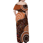 Lizard NAIDOC 2024 Off Shoulder Maxi Dress Aboriginal Art Style