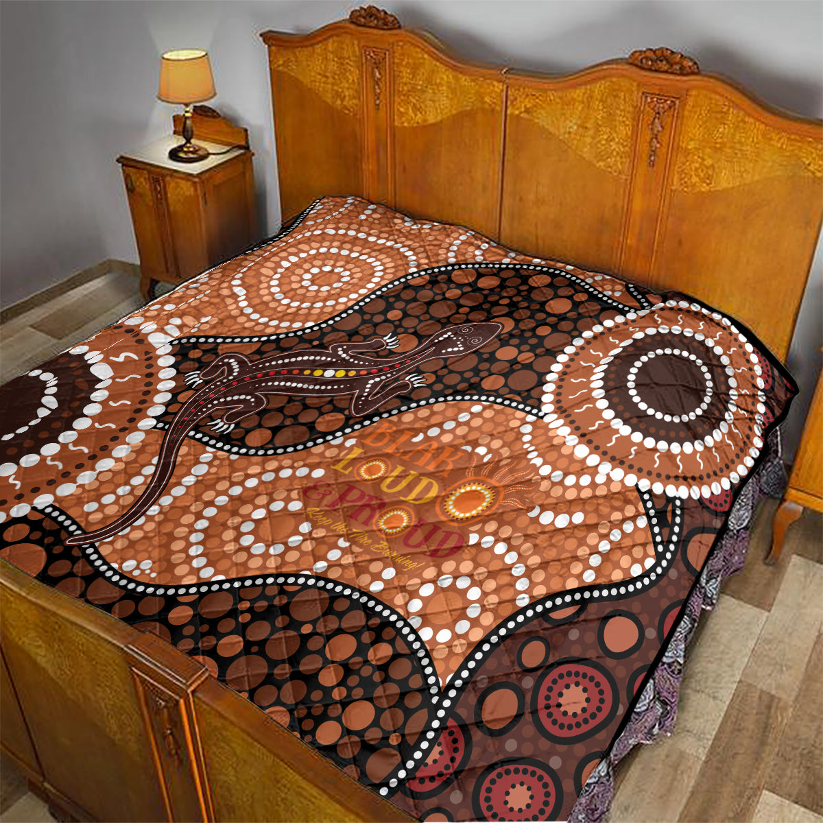 Lizard NAIDOC 2024 Quilt Aboriginal Art Style