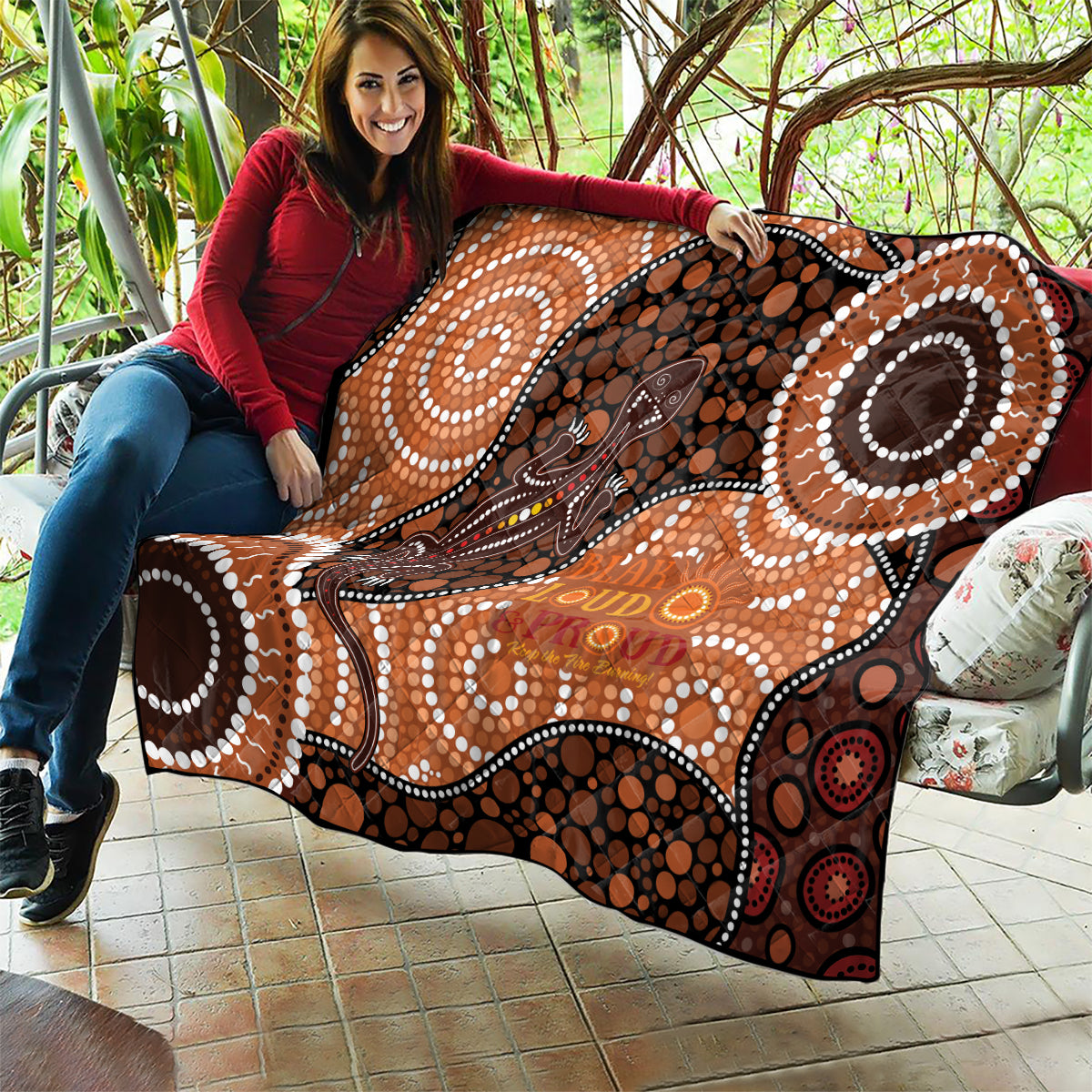 Lizard NAIDOC 2024 Quilt Aboriginal Art Style