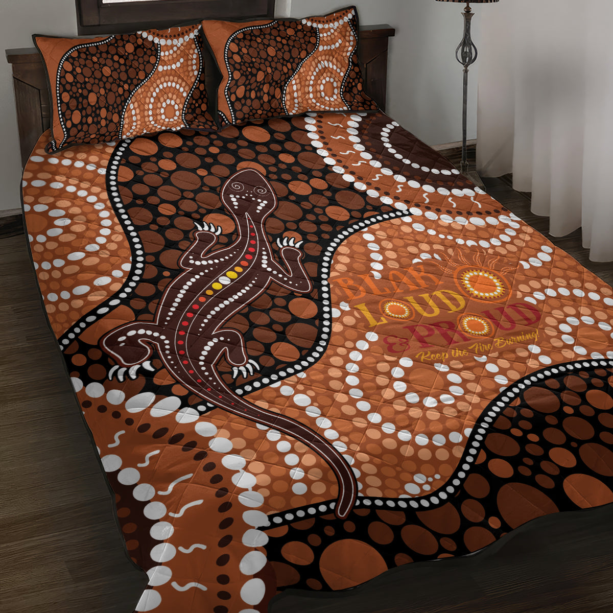 Lizard NAIDOC 2024 Quilt Bed Set Aboriginal Art Style