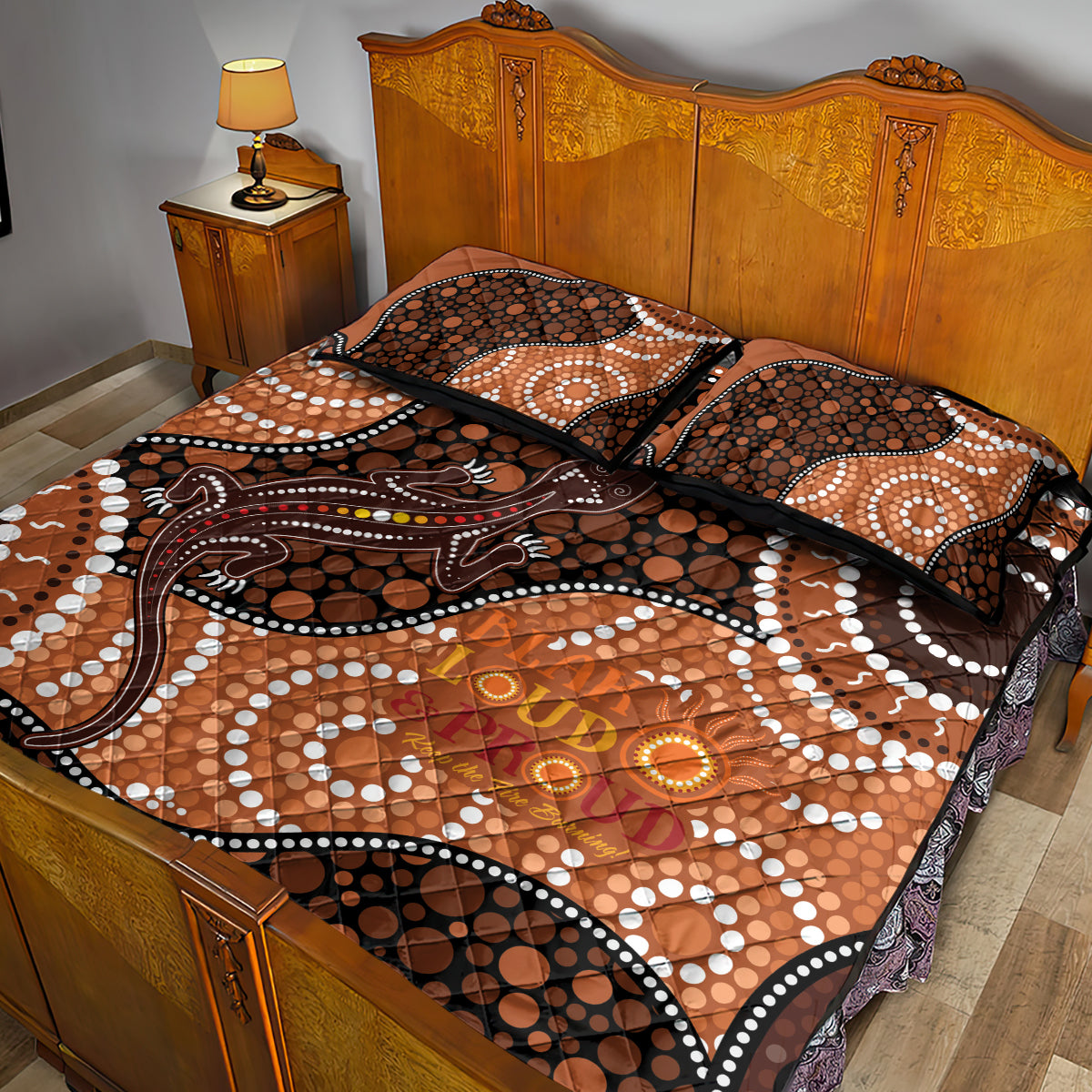 Lizard NAIDOC 2024 Quilt Bed Set Aboriginal Art Style