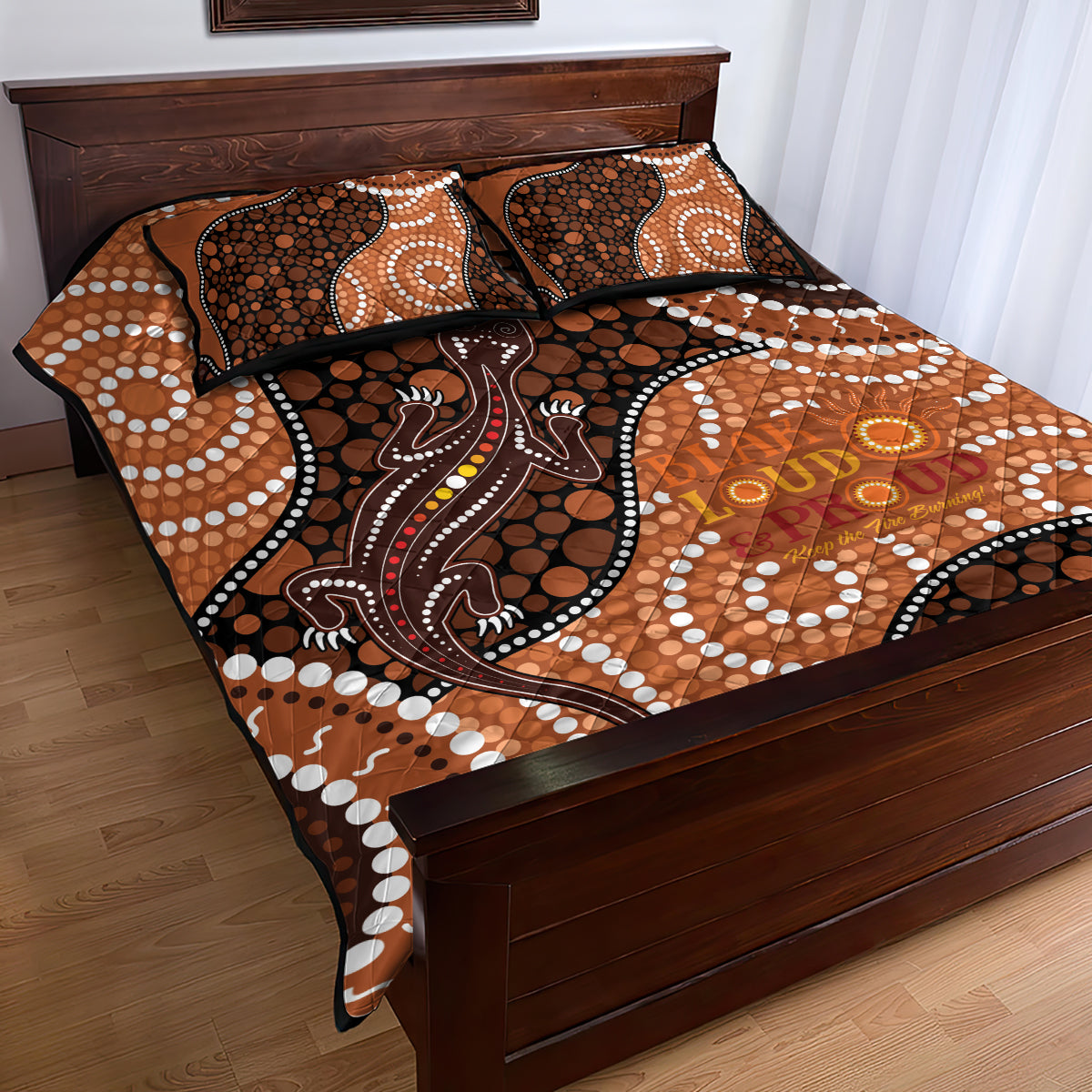 Lizard NAIDOC 2024 Quilt Bed Set Aboriginal Art Style