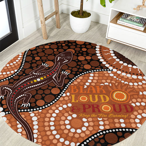 Lizard NAIDOC 2024 Round Carpet Aboriginal Art Style