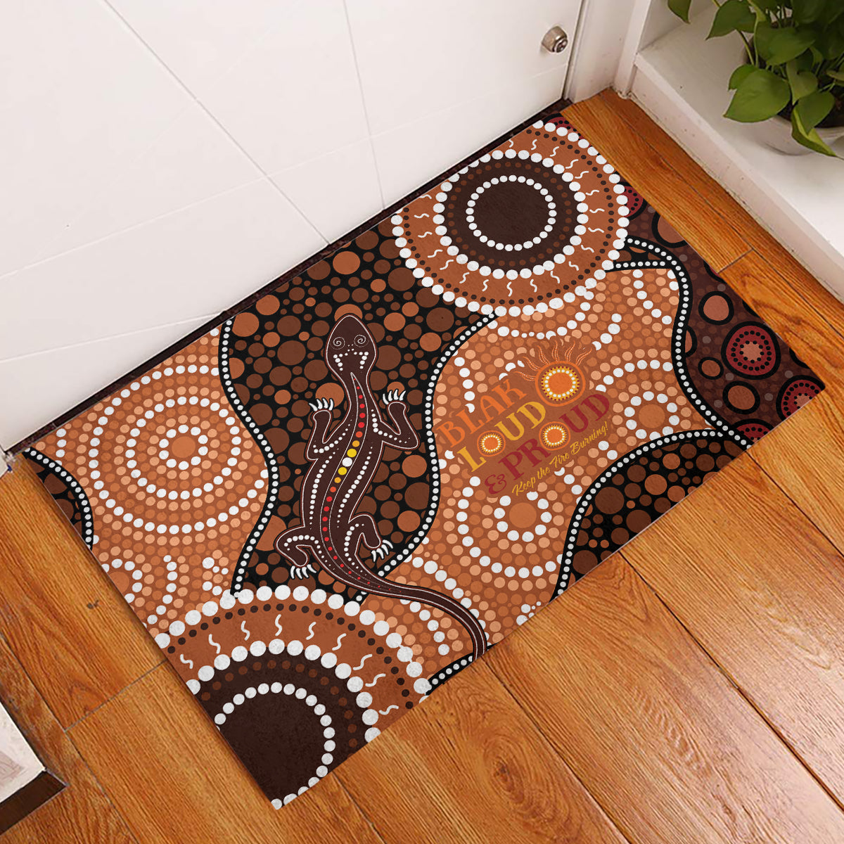 Lizard NAIDOC 2024 Rubber Doormat Aboriginal Art Style