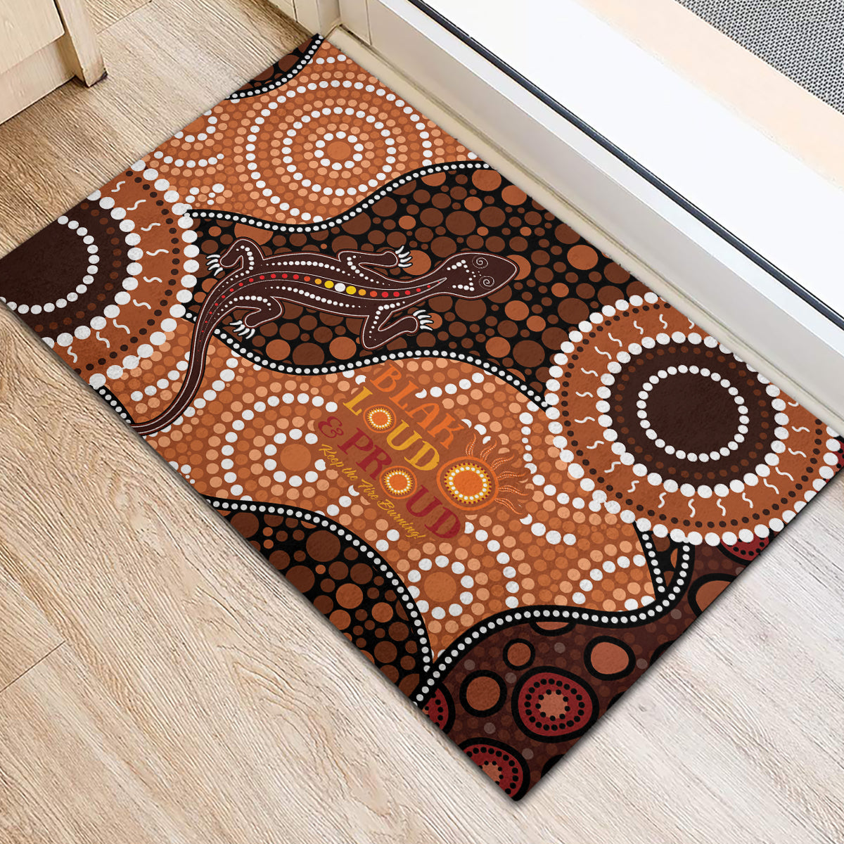 Lizard NAIDOC 2024 Rubber Doormat Aboriginal Art Style