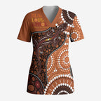 Lizard NAIDOC 2024 Scrub Top Aboriginal Art Style - Aussie Hoodie