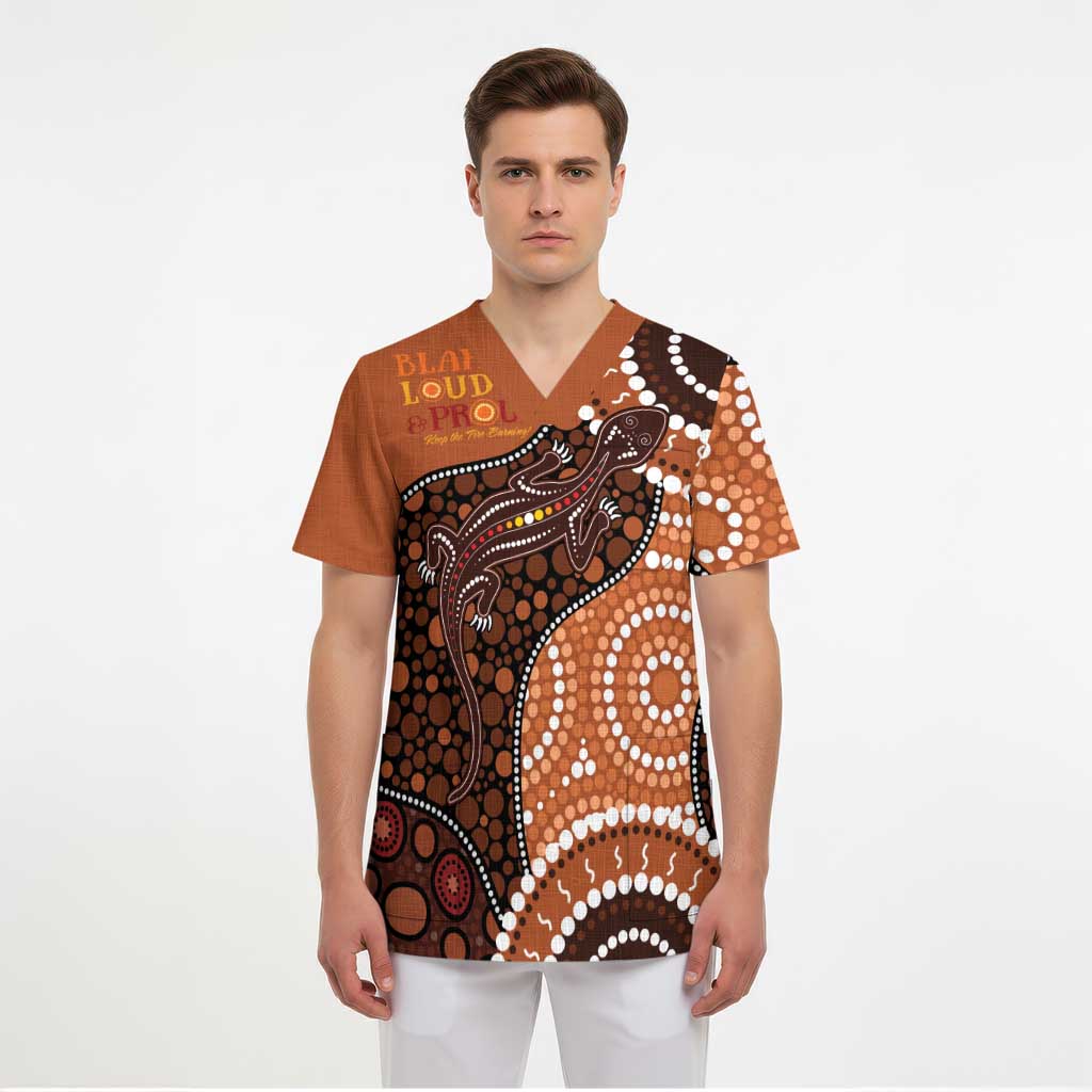 Lizard NAIDOC 2024 Scrub Top Aboriginal Art Style - Aussie Hoodie